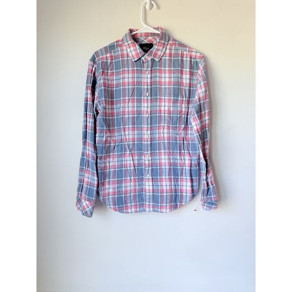 Rails Womens Small Hunter Plaid Button Shirt Gray Pink White Flannel Long Sleeve - Picture 1 of 9